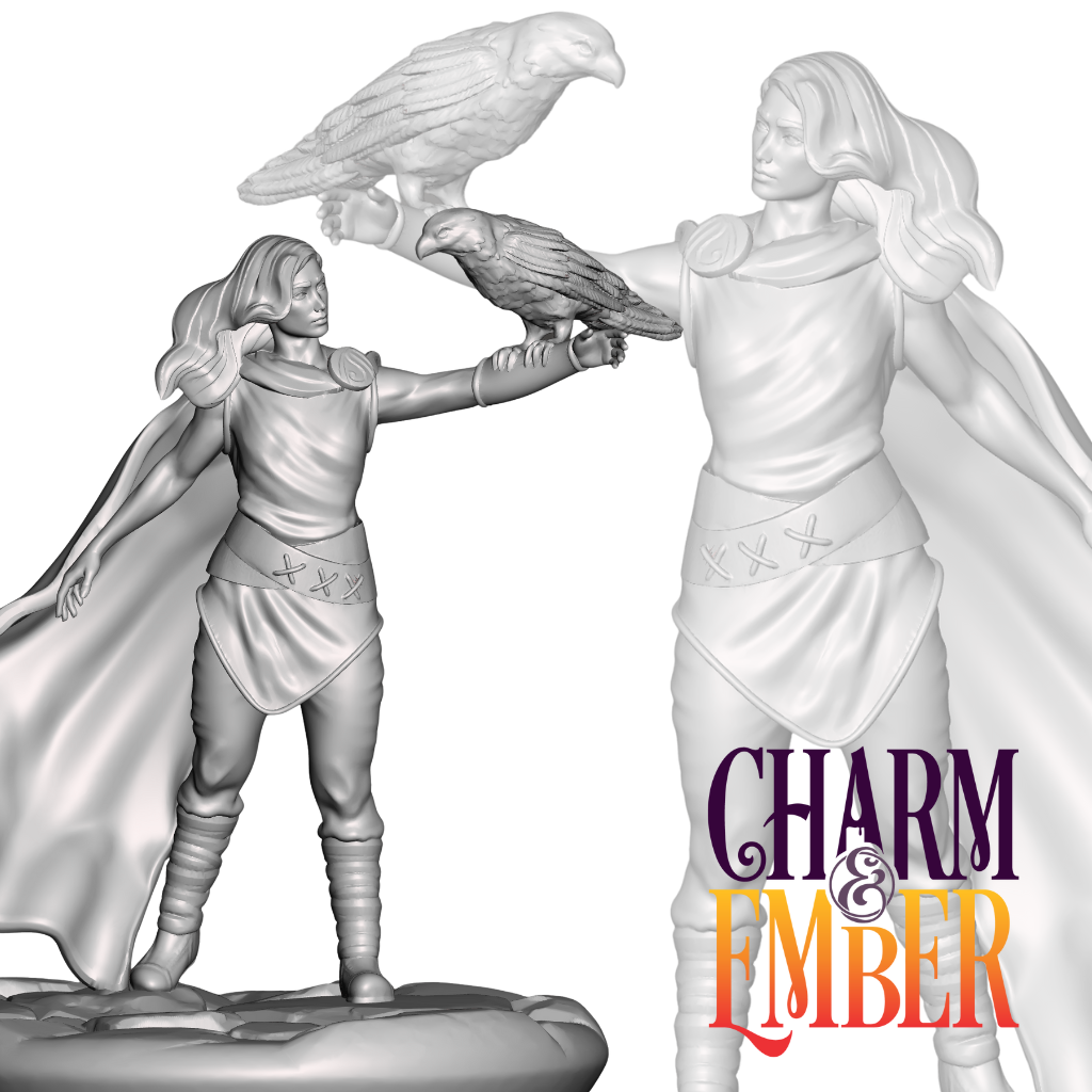Ranger mini with a hawk perched on their arm