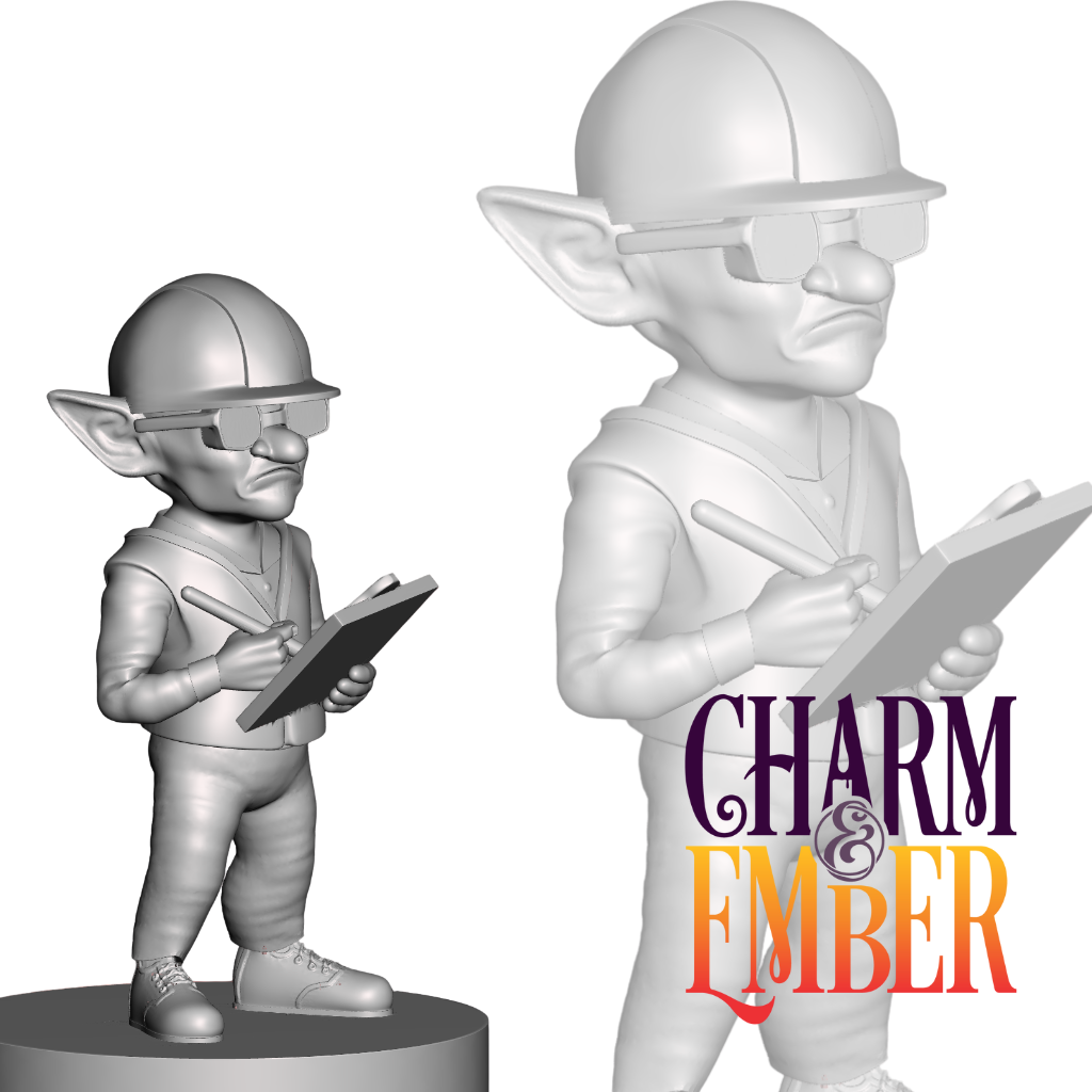 Goblin dungeon inspector, clipboard at the ready to take note of any mistakes