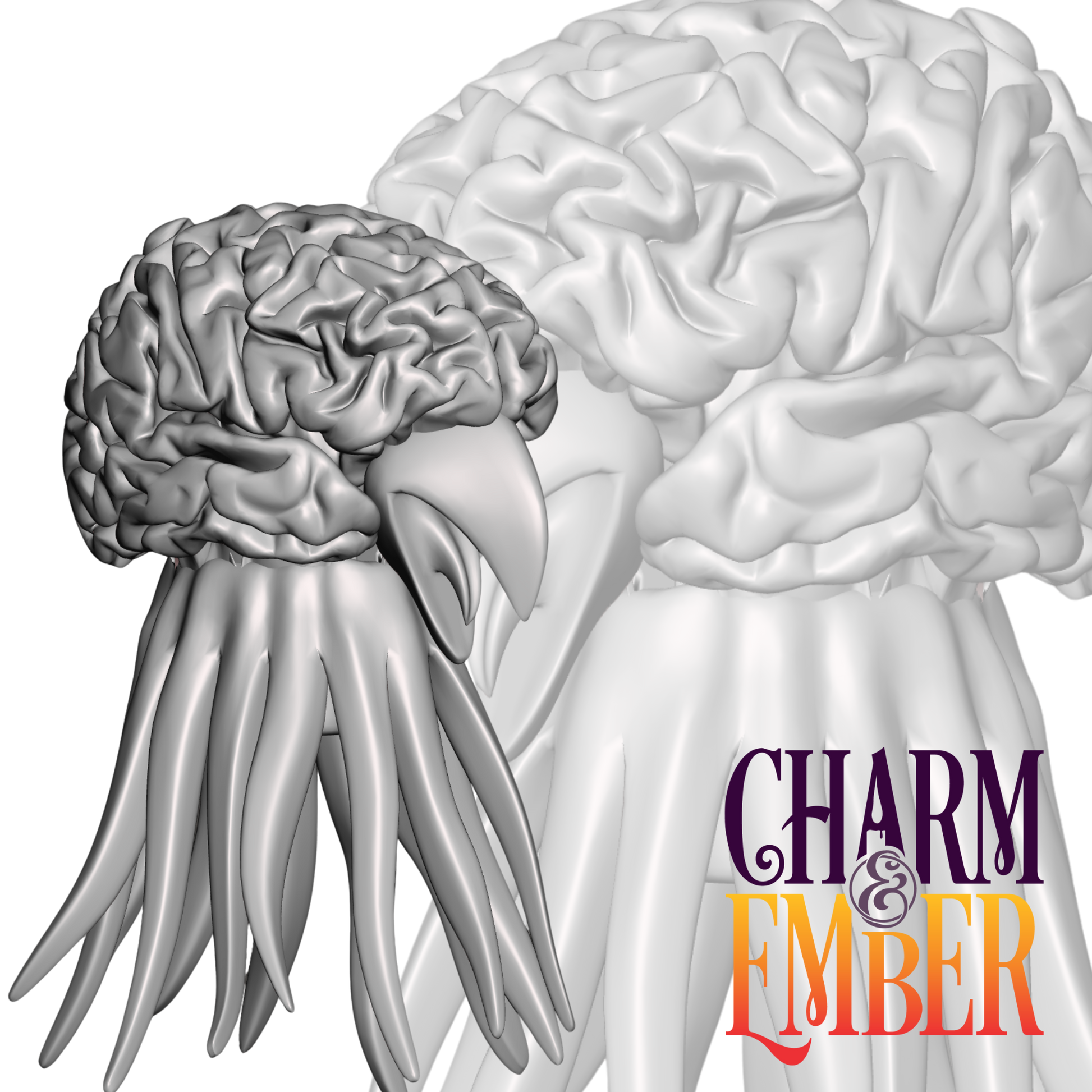 A floating grell, featuring a brain-like body, beaked face and a mass of writhing tentacles
