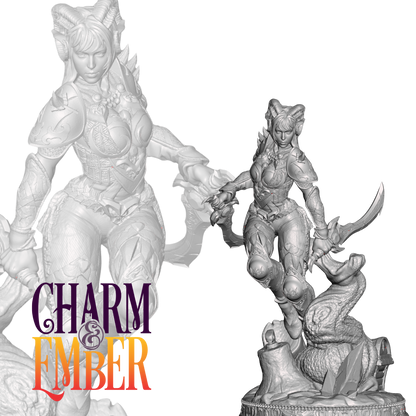 She’s got horns, blades, and a bone to pick with anyone who thinks they can beat her initiative roll.
