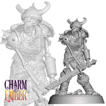 Undead berserker mini ideal for elite encounter setups, tomb guardians, or cursed warbands