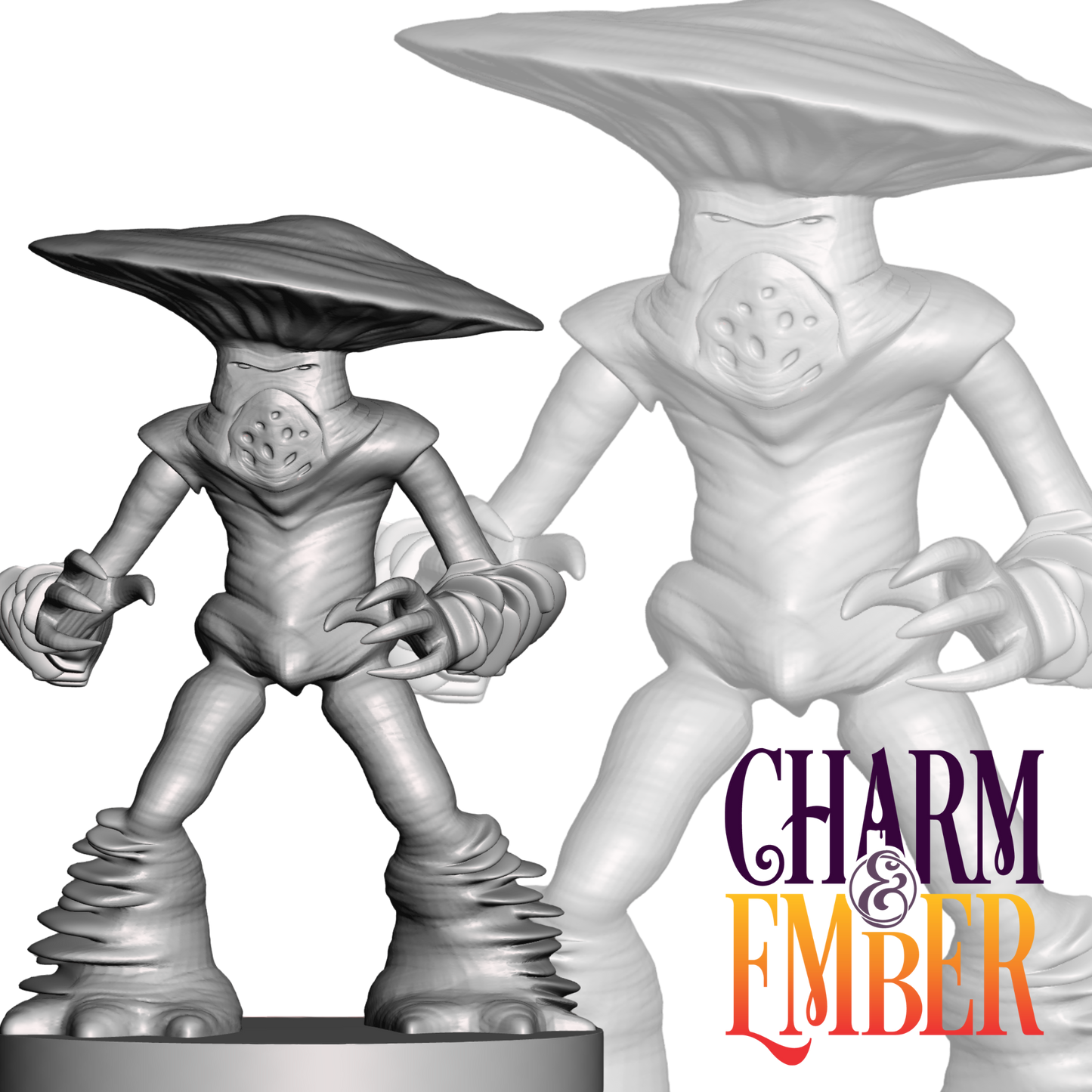 Underdark myconid warrior mini with layered limbs and creepy vibes