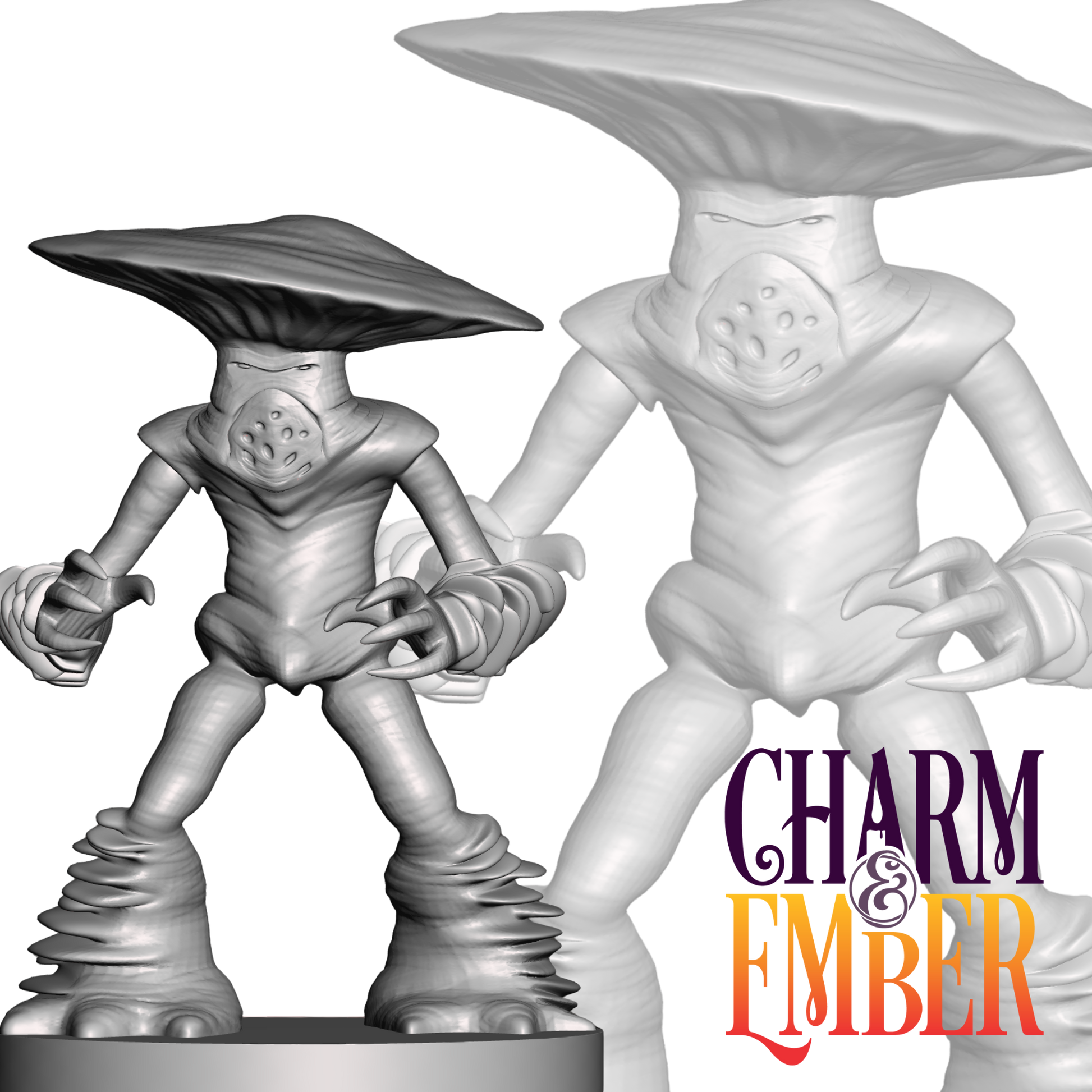 Underdark myconid warrior mini with layered limbs and creepy vibes