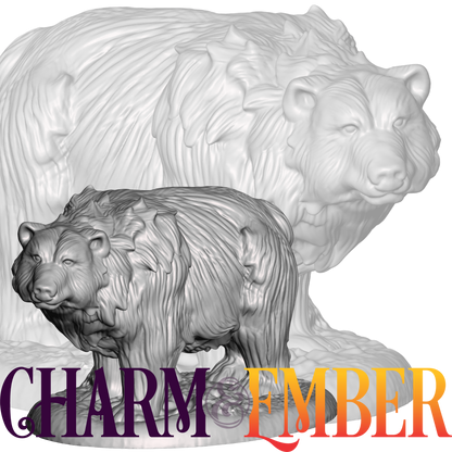 This bear would be great as a druidic companion, forest beast encounter, or enchanted guardian