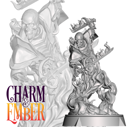 Once a royal guardian, now a cursed shade wielding blades of vengeance in the afterlife