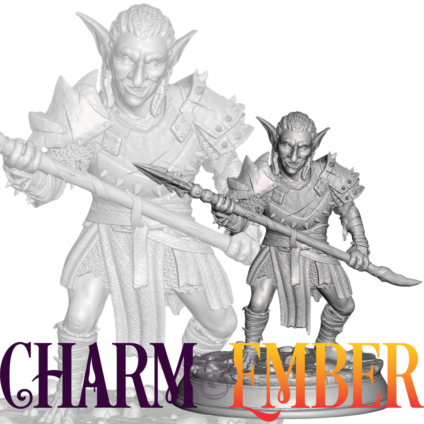 Goblin warlord or elite soldier, perfect for boss fights or tribal enforcers