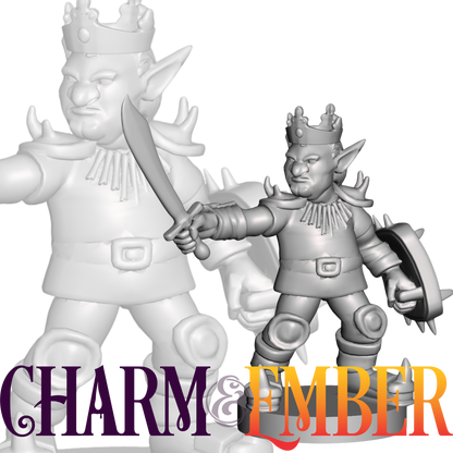 Goblin ruler or encounter boss mini, perfect for lair fights or tribal leaders