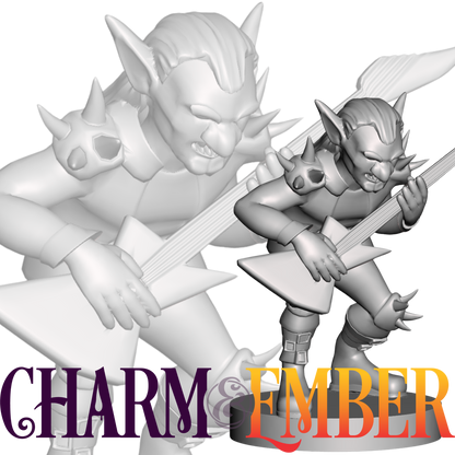 Goblin bard or performer NPC, perfect for chaotic tavern scenes or magical concerts