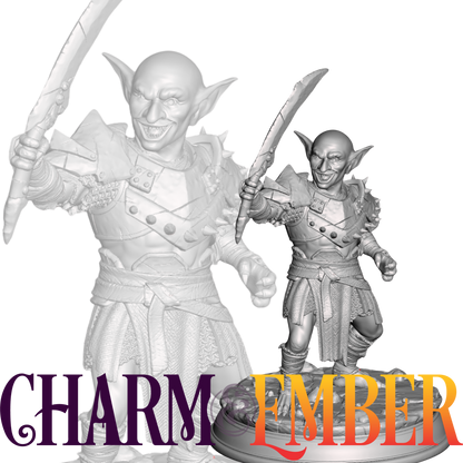 Goblin raider or melee fighter mini, perfect for ambush encounters or swarm tactics