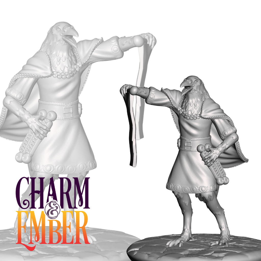 Kenku town crier, holding a scroll