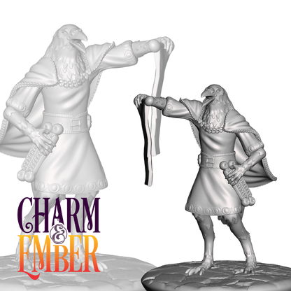 Kenku town crier, holding a scroll