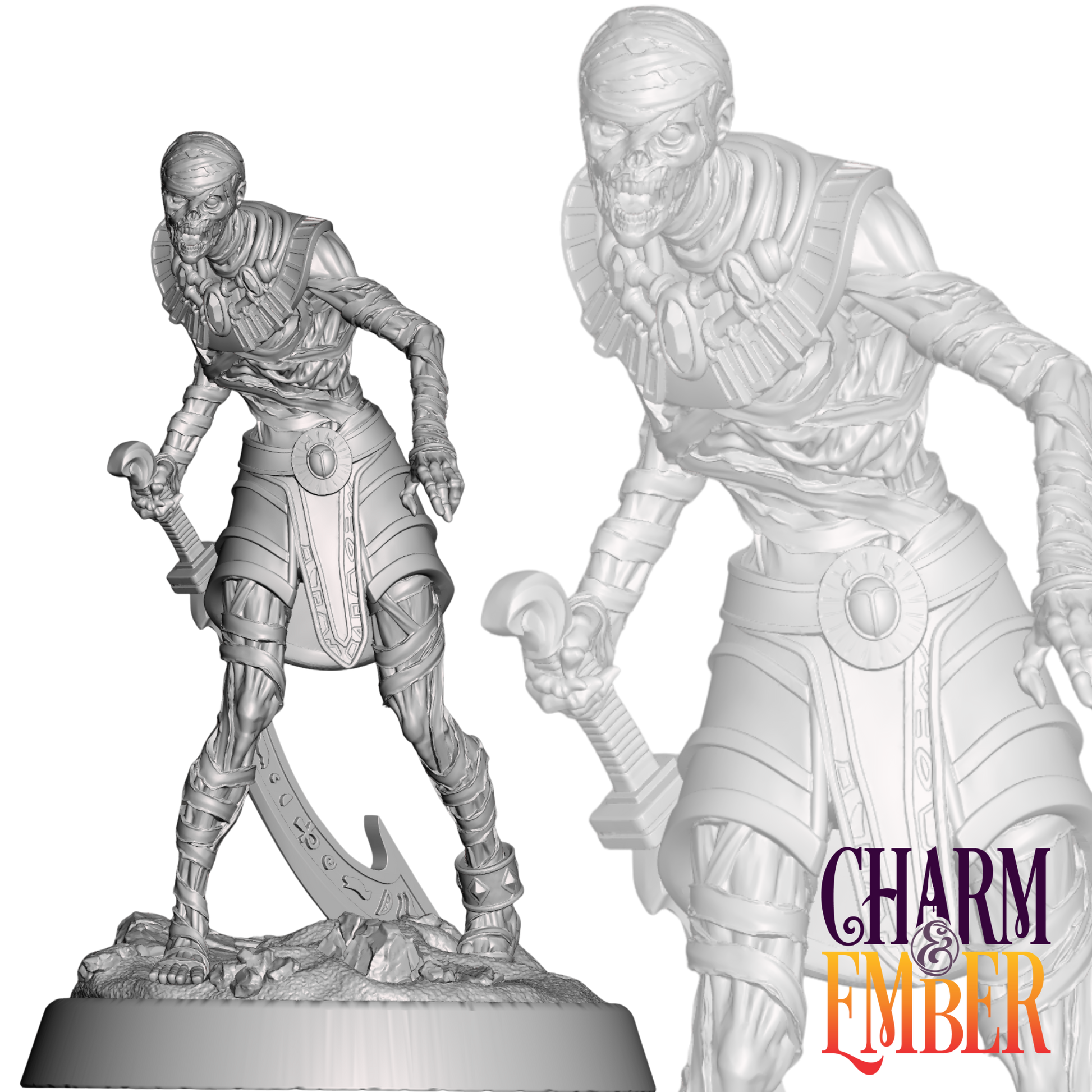 Mummy cursed to wander the dunes for eternity, he guards the tomb long after the kingdom fell to dust