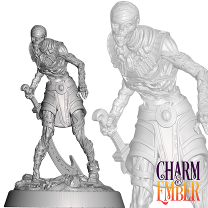 Mummy cursed to wander the dunes for eternity, he guards the tomb long after the kingdom fell to dust