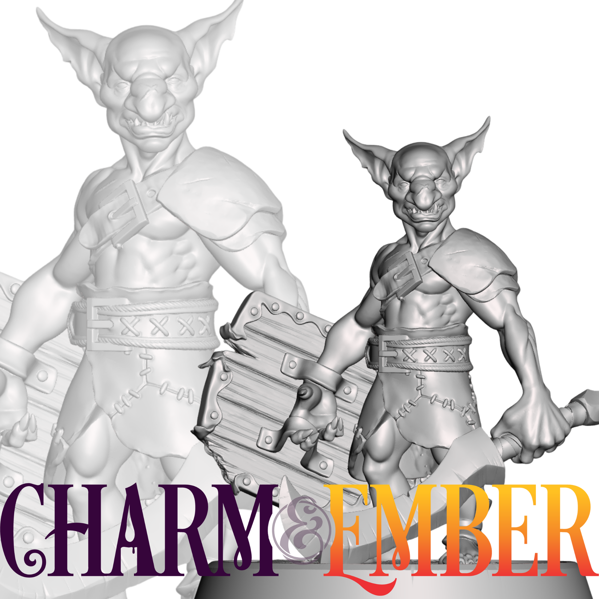 Goblin barbarian or brute, ideal for miniboss encounters or front-line tank units