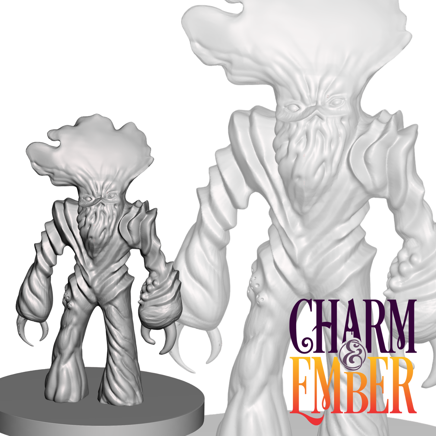 Underdark myconid brute with clawed hands and bulging fungal armor