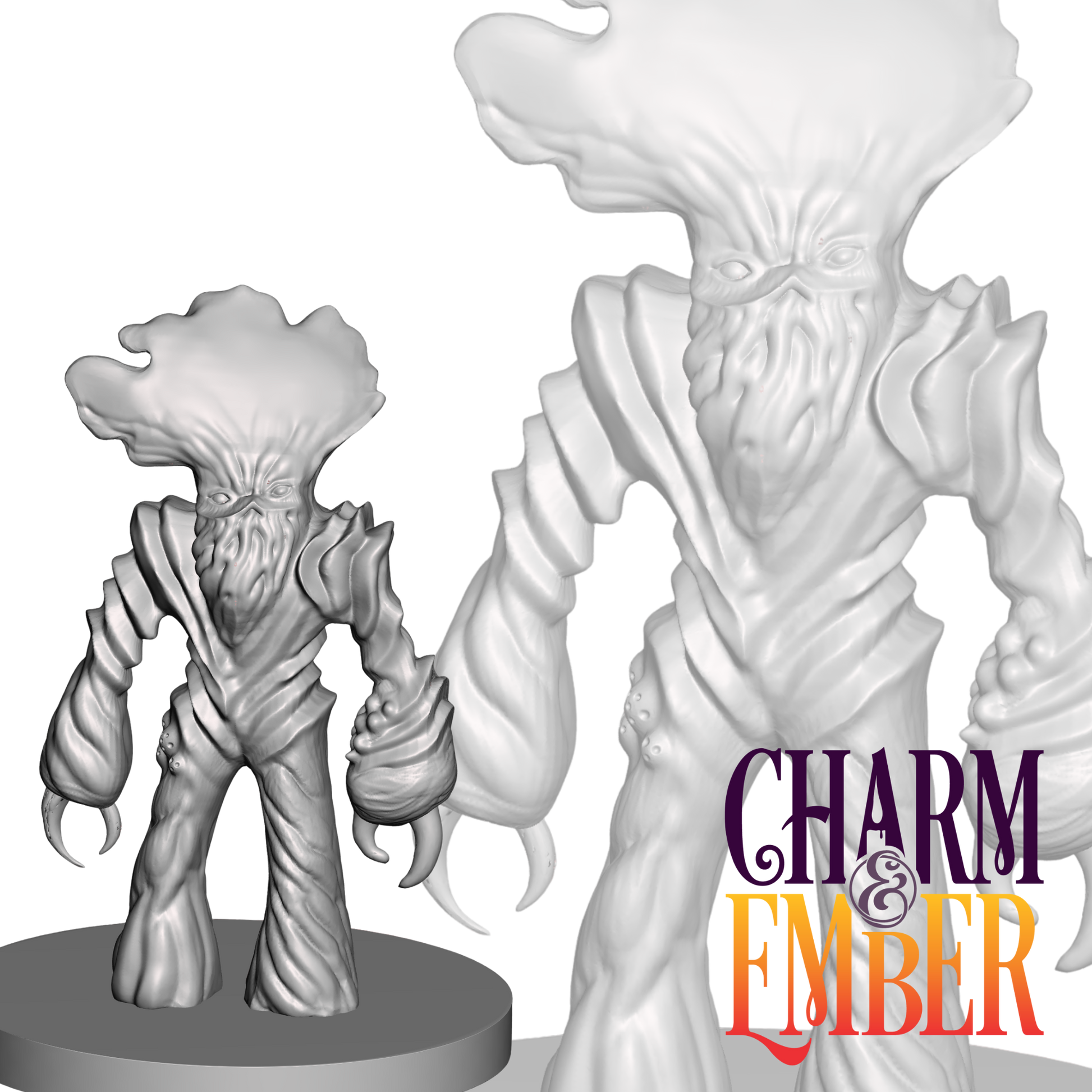 Underdark myconid brute with clawed hands and bulging fungal armor