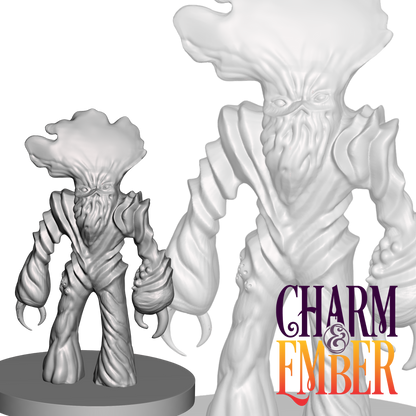 Underdark myconid brute with clawed hands and bulging fungal armor