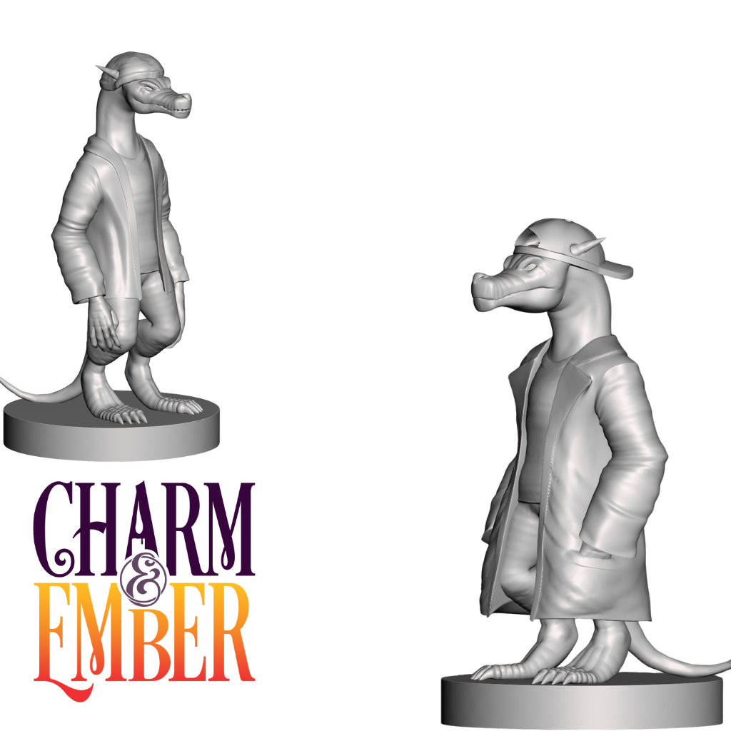 Urban-themed kobold characters posed like a noir antihero