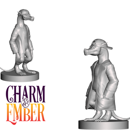 Urban-themed kobold characters posed like a noir antihero
