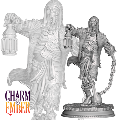 Undead pirate mini perfect for nautical encounters, cursed treasure hunts, or haunted ship battles
