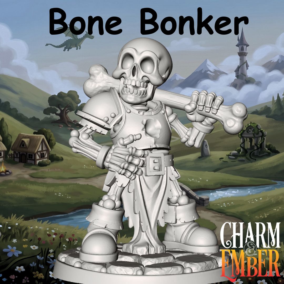 Bone Bonker Skeleton carrying an oversized bone club from the Young Adventurers Skeleton Pack