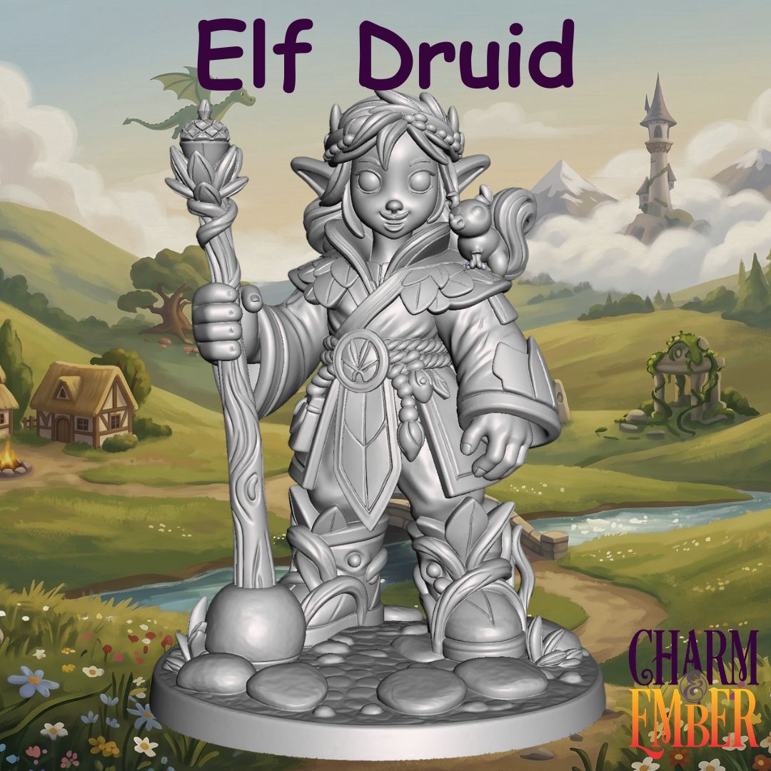 Elf druid girl from the Young Adventurers fantasy hero miniature pack